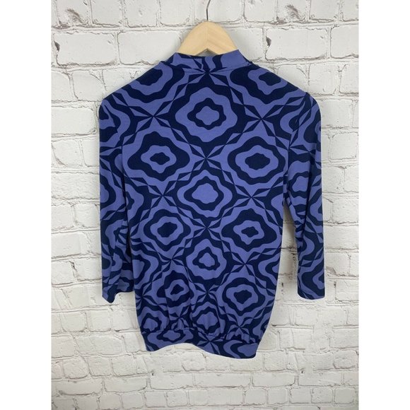 Tori Richard Honolulu Faux Wrap Blouse Geometric P - Picture 5 of 5